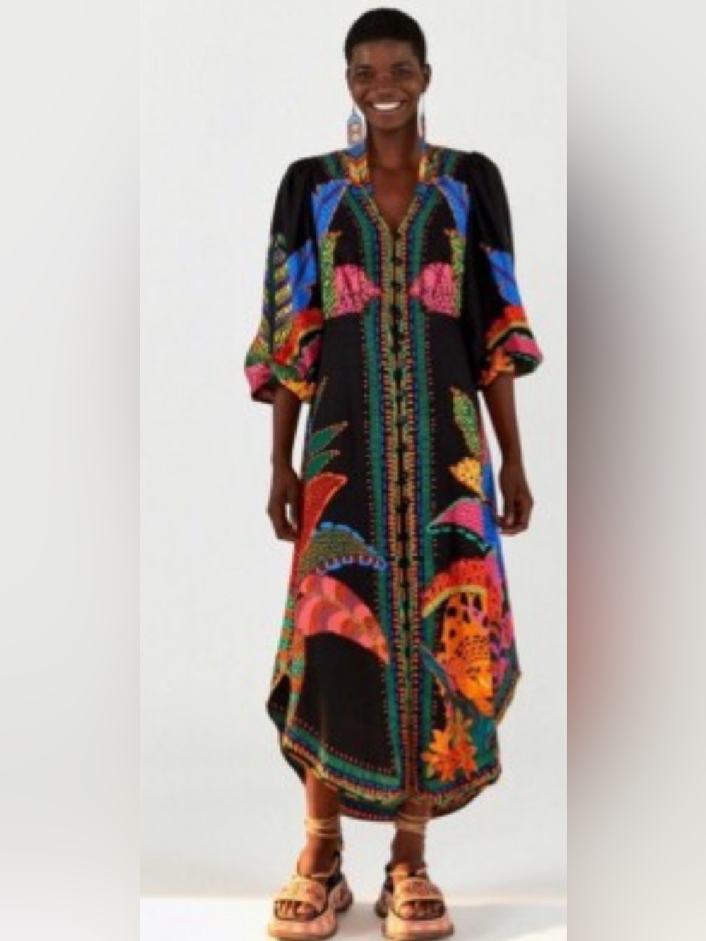 FARM RIO Black Cool Leopards Dress - Picture 2 of 9